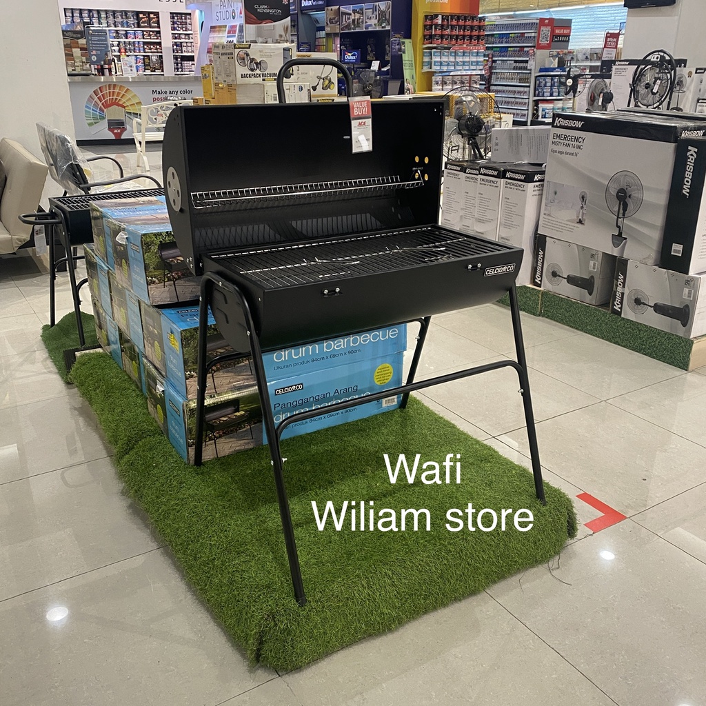 CELCIO & CO GRILL CHARCOAL SQUARE W / Panggangan BBQ Arang Areng Besar/Bakaran Sate,ikan,Ayam Bakar 