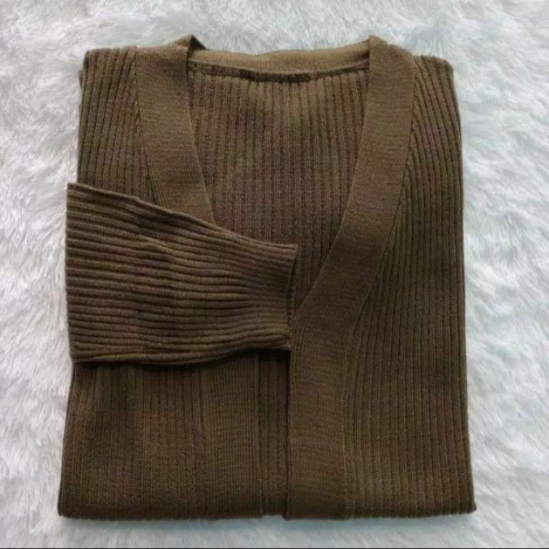 KARDIGAN RAJUT BRESKA / kardigan rajut casual / kardigan outer-Bronze