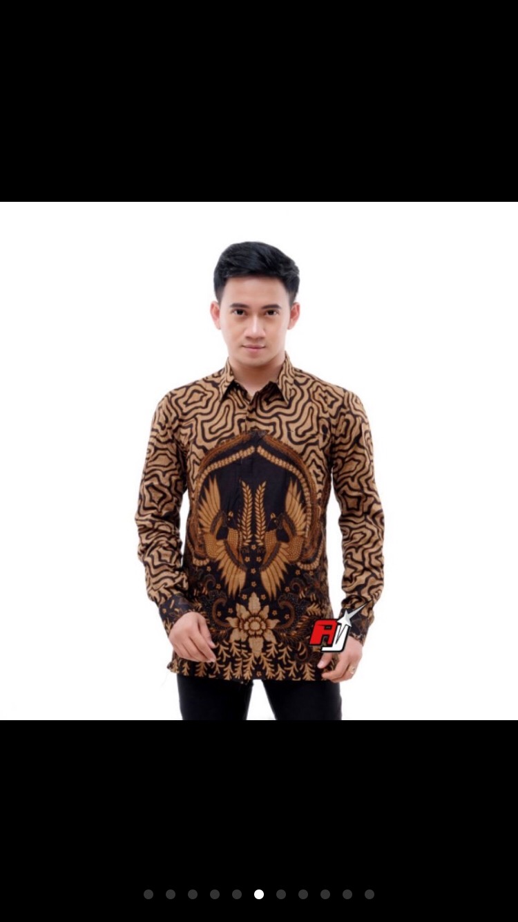 Batik Pria Lengan Panjang Batik Azmil Hrb026 Motif Keratonan Kode 002 Size M L Xl Xxl Reguler