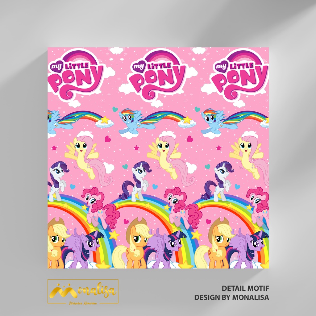 Monalisa Premium Sarung kasur Uk 90/100/120 T 15/20 - Pony Rainbow