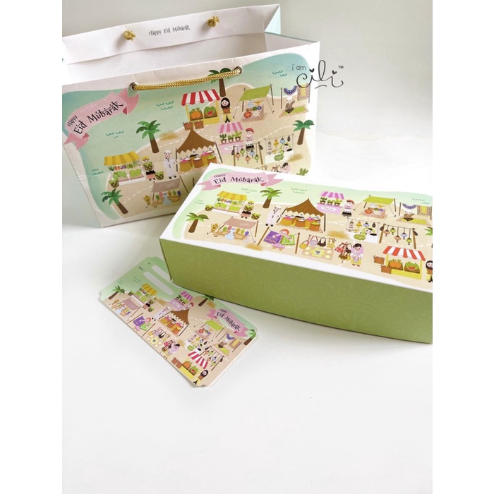 

(PAKET HAPPYISLAND) box+paperbag idul fitri lebaran bogul /toples250
