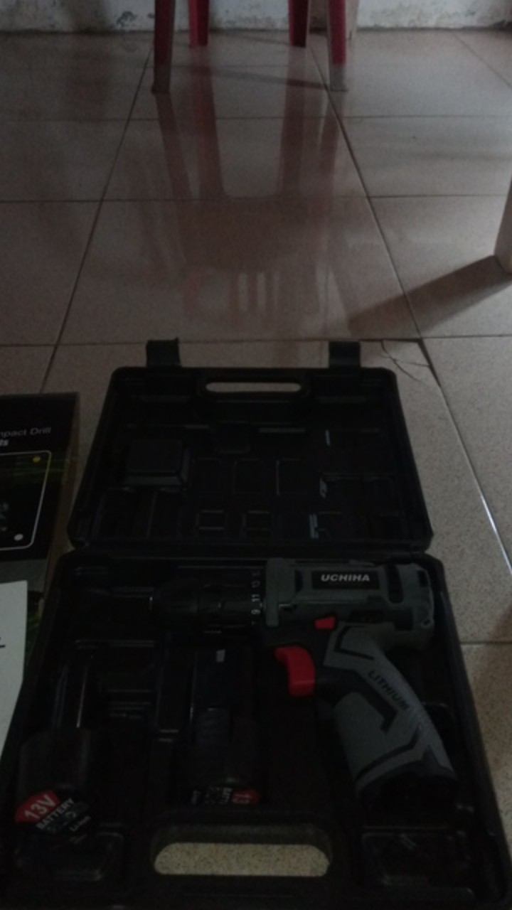 Mesin Bor Baterai Kayu Besi Obeng Elektrik Uchiha Japan Cordless Drill
