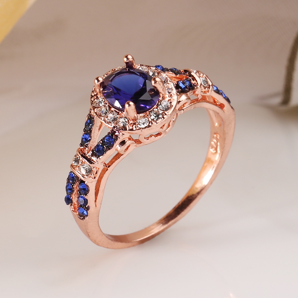 Hu Hu Hu Hu Hu Alat Bantu Pasang Kacamata♡ Cincin Wanita Hias Berlian Imitasi Bentuk Oval Berkilau Untuk Pertunanganpernikahanhadiah