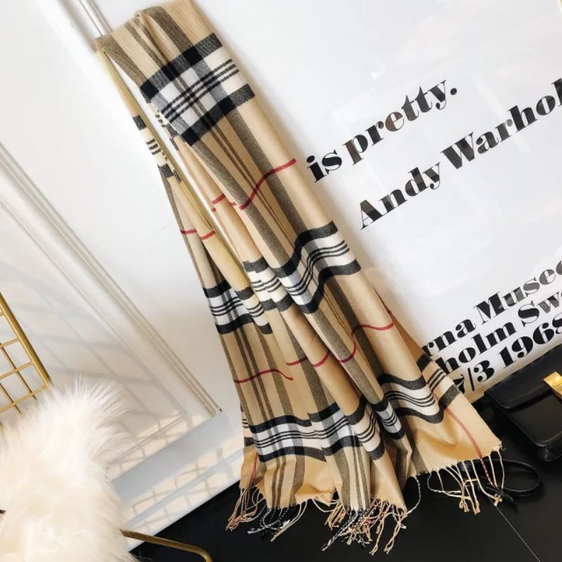 SYAL&amp;SCARF BUR BERY KOTAK CASHMERE IMPORT/SELENDANG MUSIM DINGIN