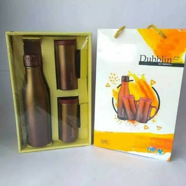 DUBBLIN SET OAK GIFT DBN-1770 BOTOL MINUM SET DUBBLIN STAINLESS STEEL TERMOS