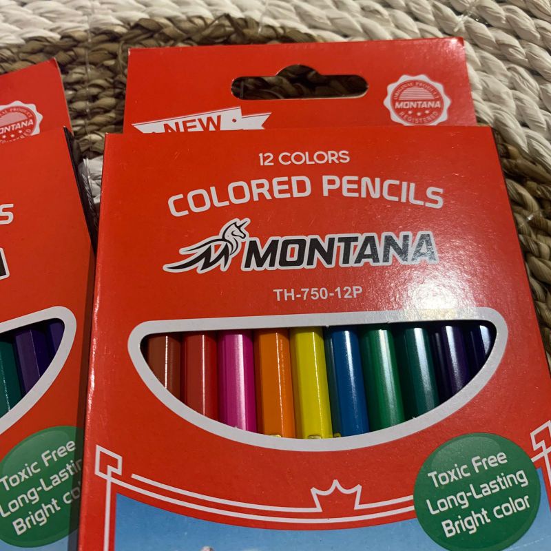 PENSIL WARNA 12 PCS PANJANG MONTANA | ALAT MENGGAMBAR WARNA-WARNI