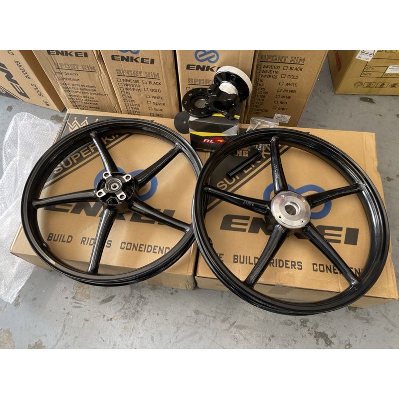 (ENKEI) Velg Racing Jupiters MX - NEW / MX KING Enkei SP 522 160/160×17 Black & Gold PLUG AND PLAY (