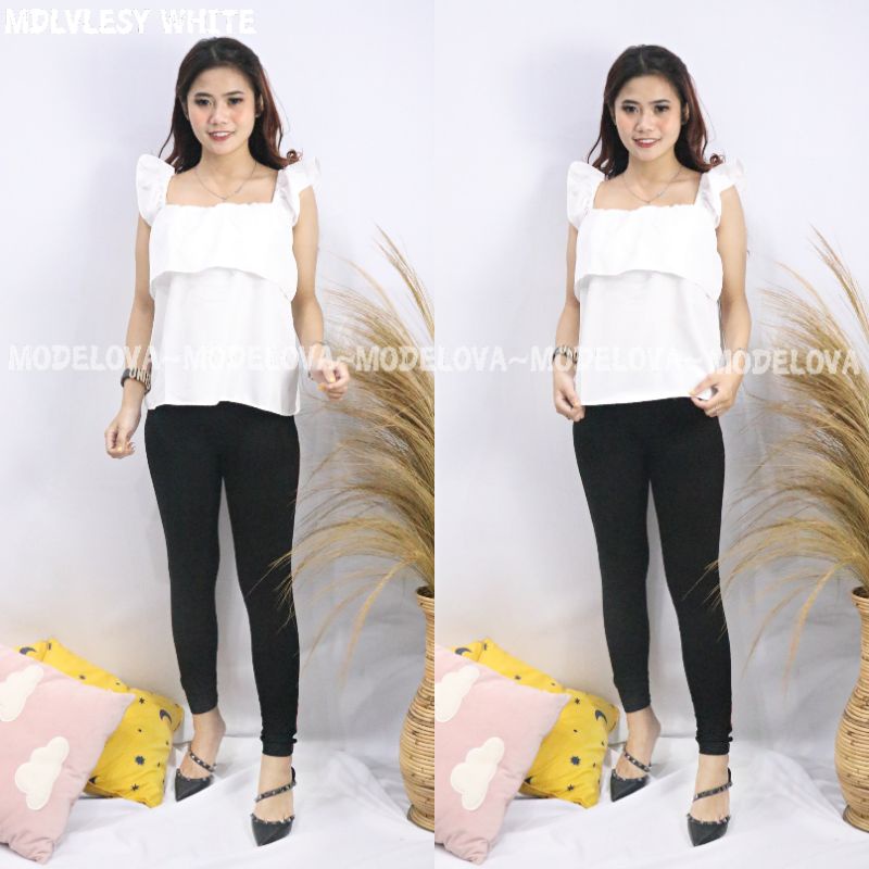 MDLV ~ TOP LESY ATASAN KOREA ATASAN WANITA BLOUSE WANITA BLOUSE TWISCONE BAJU MURAH FASHION WANITA