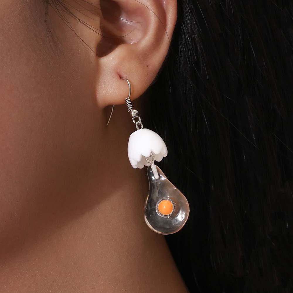 Needway   Egg Stud Earrings Lucu Wanita Tidak Biasa Telur Gadis Fashion Perhiasan