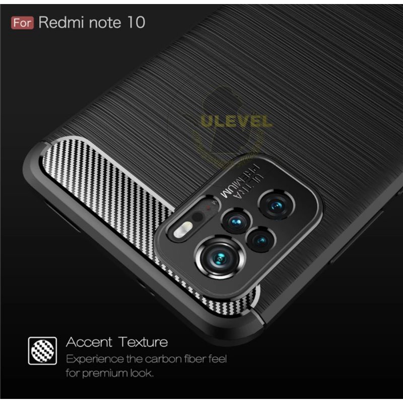 Soft Case Xiaomi Redmi Note 10  Note 10s Case Rugged Ipaky Black Carbon
