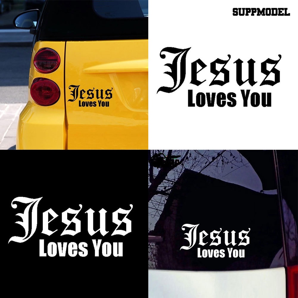 Stiker Tulisan Jesus Love You Reflektif Untuk Bodykaca Jendela Mobil