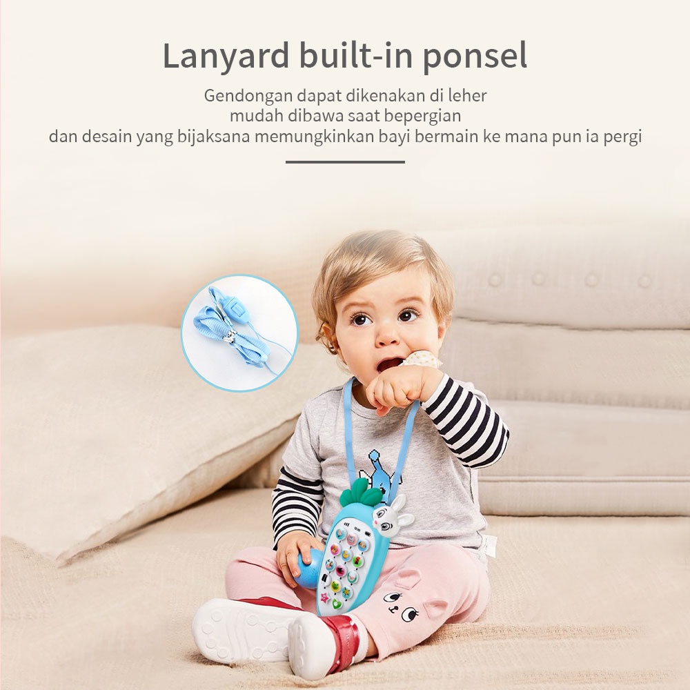 Halobaby Mainan Handphonebayi/Telepon Pendidikan Awal Dengan Lampu Musi