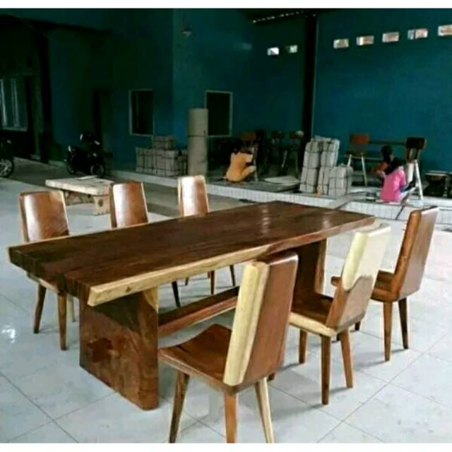 Meja Makan Kayu Trembesi mebel jepara