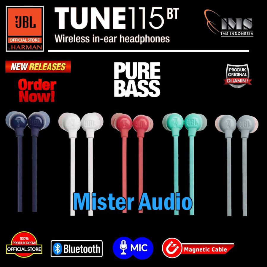 JBL T115BT / TUNE 115BT / TUNE115BT / TUNE 115 BT Bluetooth Earphones