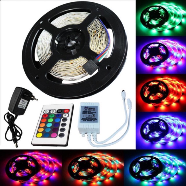  LAMPU  LED  STRIP  3528 RGB WARNA WARNI IP44 5M AC 220V 