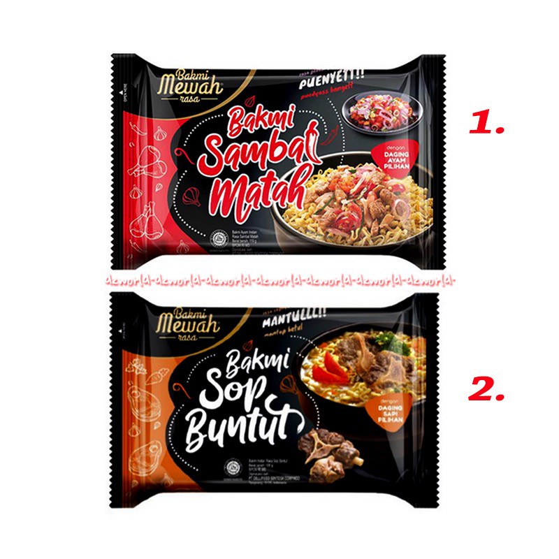 Bakmi Mewah Bakmi Sop Buntut Sambal matah Instant 122gr mie instan dengan cabe