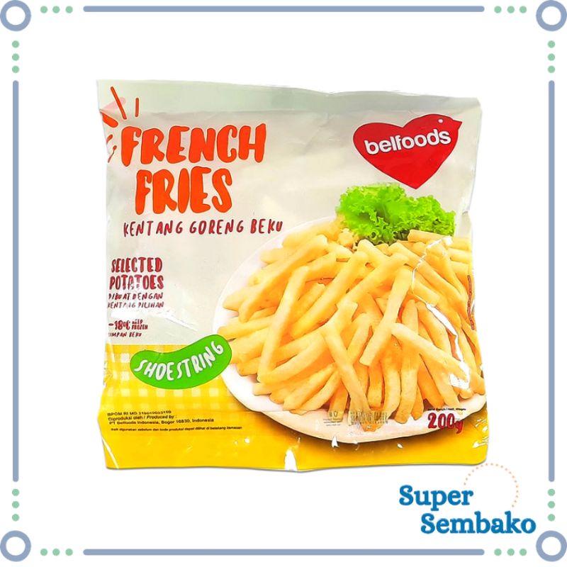 FROZEN FOOD MAKANAN BEKU KENTANG GORENG FRENCH FRIES INSTAN BELFOODS 200gr MURAH