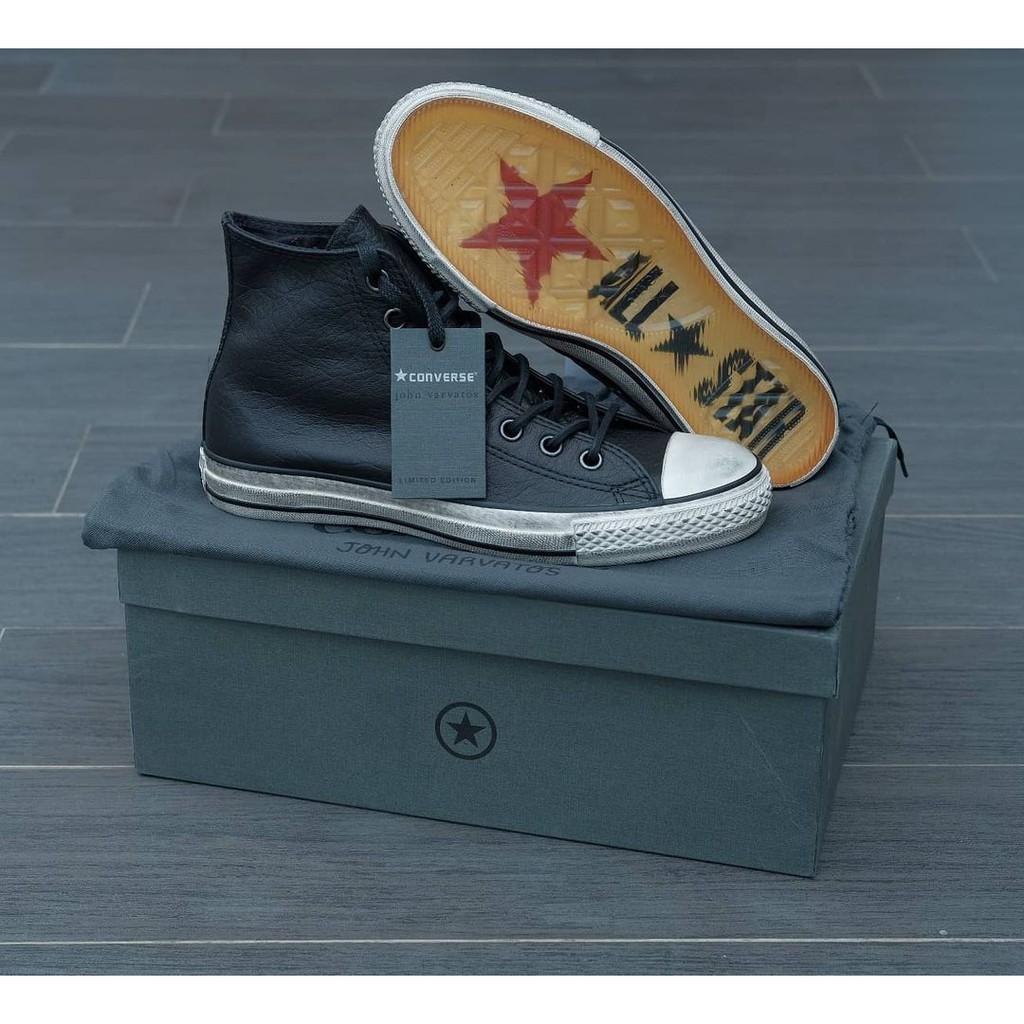 Converse John Varvatos Pebbled Leather Black Hi