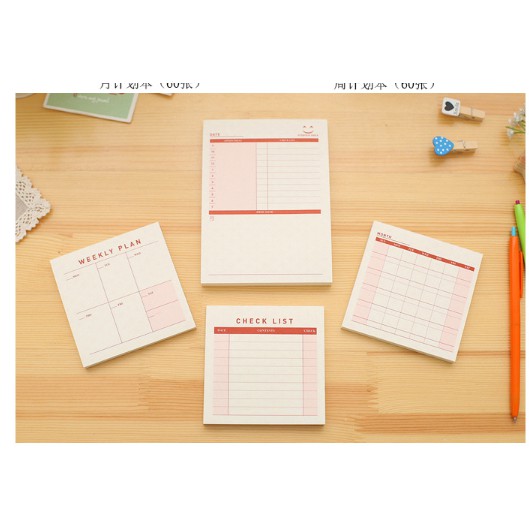 Pad Sticky Note Memo Jadwal Mingguan Bulanan-8
