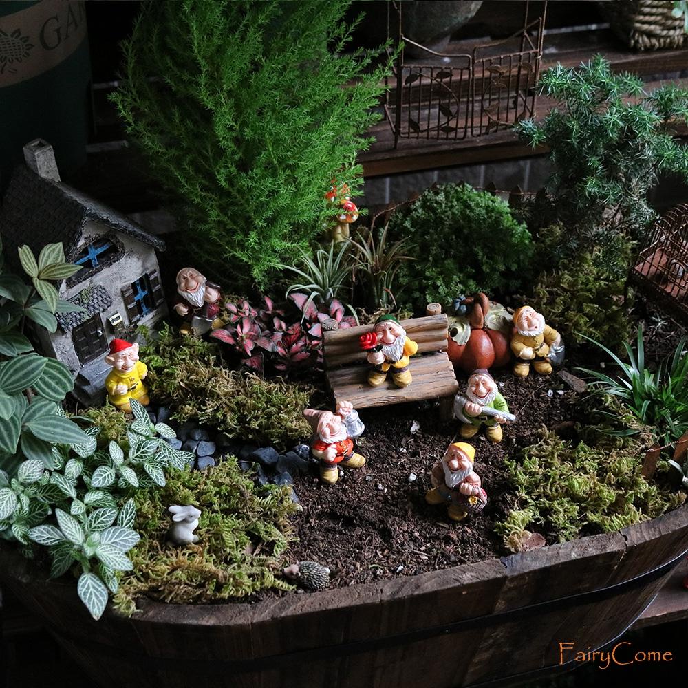 NICKOLAS1 Patung Miniatur Dwarf Gnomes Pemandangan Mikro Lucu