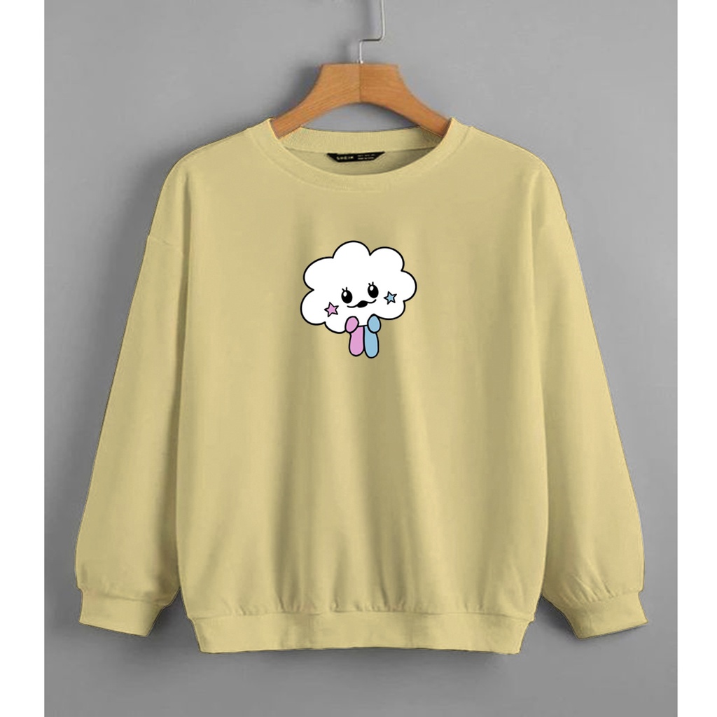 CALVIERO SHOP - BAJU SWEATER WANITA ATASAN CLOUD CUTE SWEATER DEWASA BRAND ANIME SWEATER HODDIE FASHION CITAYEM SCBD FASHION WEEK FASHION VIRAL TIKTOK