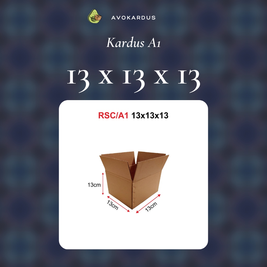 

Kardus / Box / Karton / Packing / Packaging / Kotak / Dus RSC / A1 – 13 x 13 x13 B-Flute