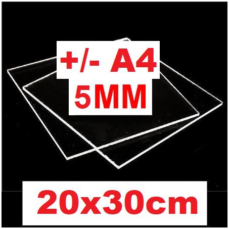 Akrilik A4 Lembaran 5mm Acrylic 5 mm Bening Transparan Marga Cipta