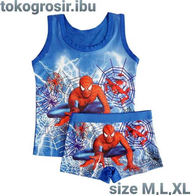 3 PCS SETELAN SINGLET ANAK COWOK / 3 PCS SINGLET &amp; 3 PCS BOXER