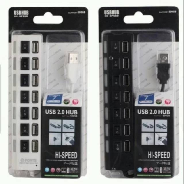 USB Hub 7 Port - Hiqh Speed usb cabang 7 port kabel data komputer flash disk