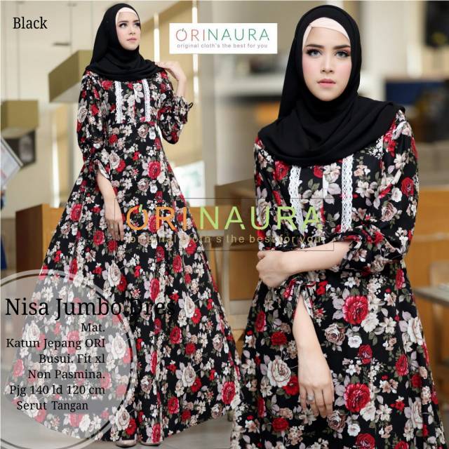 Gamis Jumbo Katun Jepang Asyifa Original Naura Shopee Indonesia