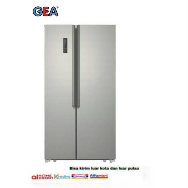 KULKAS GEA SIDE BY SIDE G2D472 G2D 472 INOX 472Liter