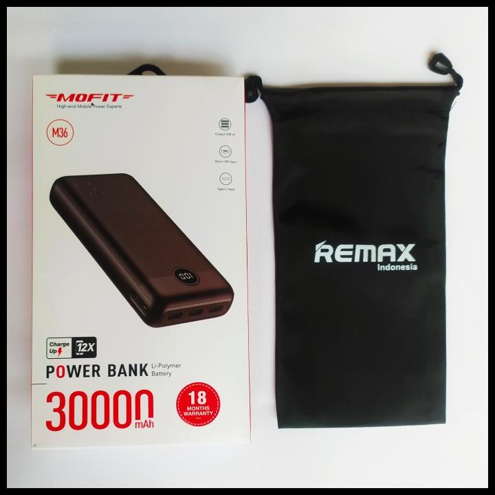 Powerbank Mofit M36 30000Mah 2.4A Fast Charging Real Capacity