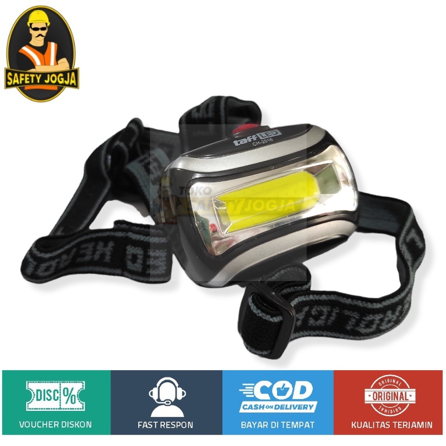 SENTER KEPALA TAFFLED HEADLAMP 3 Modes COB Headlight - CH-2016 - Black