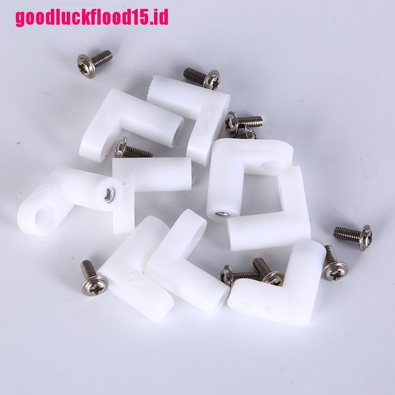 {LUCKID}10pcs fixed plastic pcb mounting feet 20mm L type feet with screws