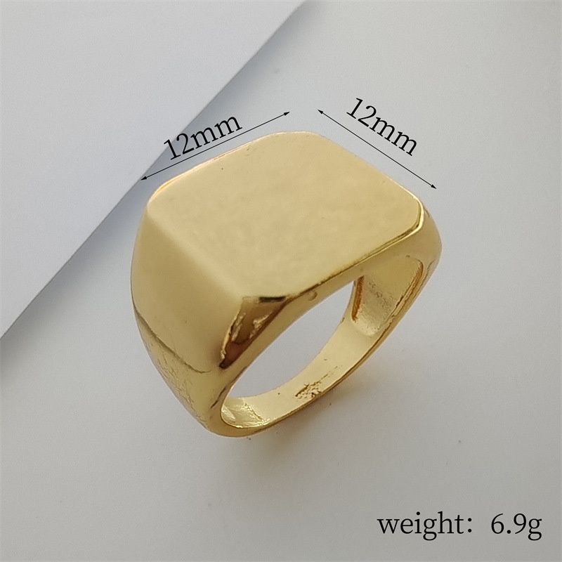 Cincin Bahan Stainless Steel Bentuk Persegi Warna Emas / Silver / Hitam Untuk Pria