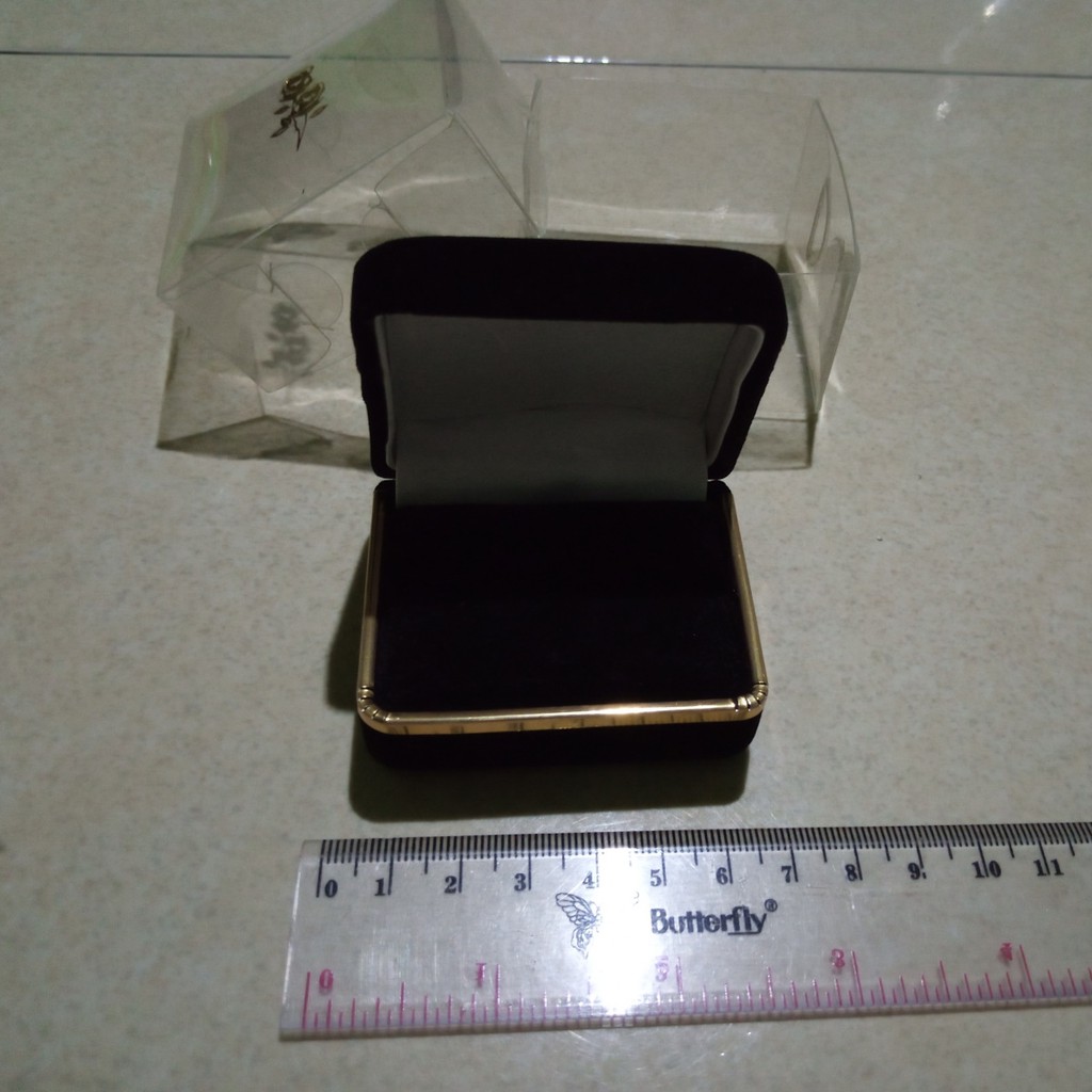 Kotak Box Wadah Tempat Cincin Couple Lamaran Seserahan Tunangan Kawin Nikah Murah Warna Hitam