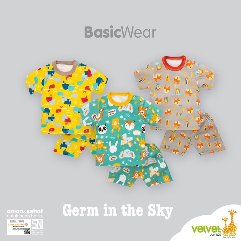 (ECER) Velvet S M L LB XL XXL Setelan OBLONG PENDEK-PENDEK / Setelan Baju Pendek Harian Anak
