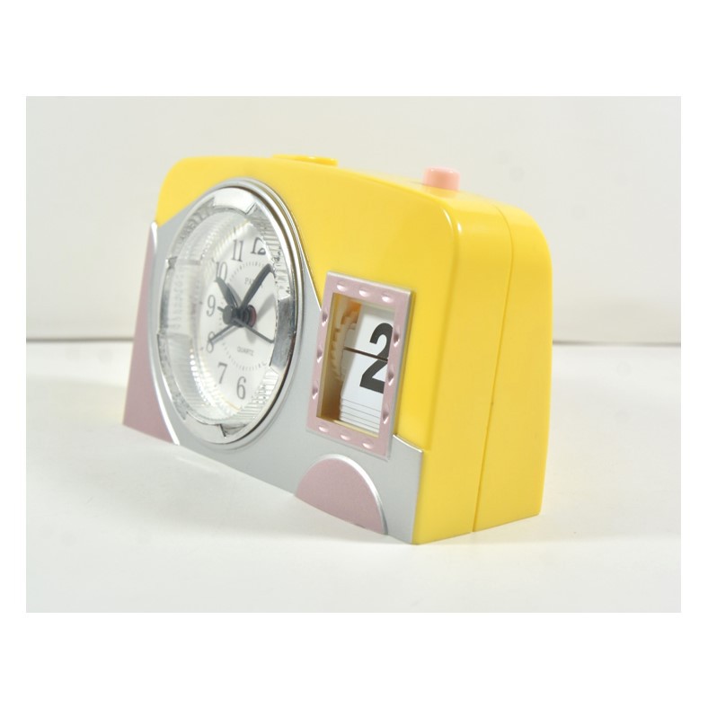 Jam Meja Kalender Alarm Desk Clock Tanggal Free Baterai 2708