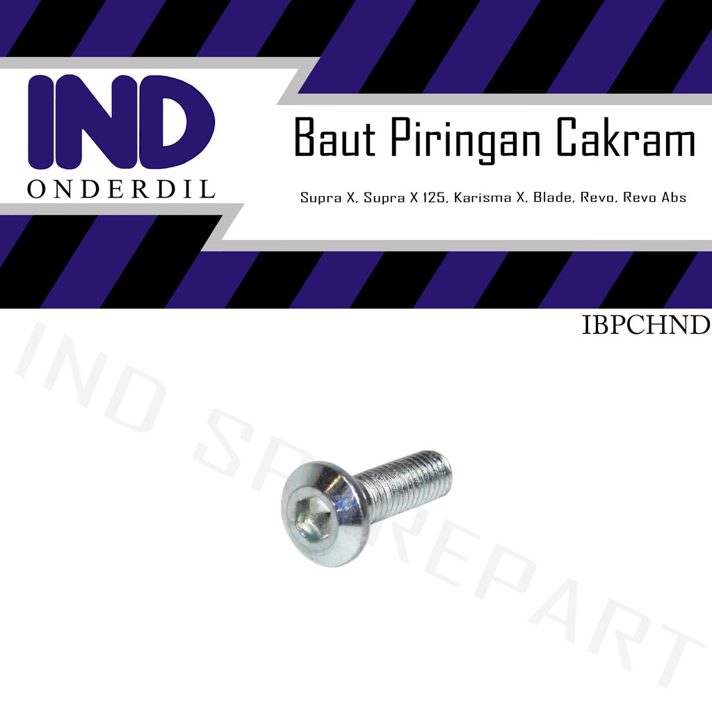 Baut/Baud Piringan Cakram 8x24 Kunci L All Honda Supra/Beat/Vario/Scoopy/Revo/Blade/Mega Pro/Tiger