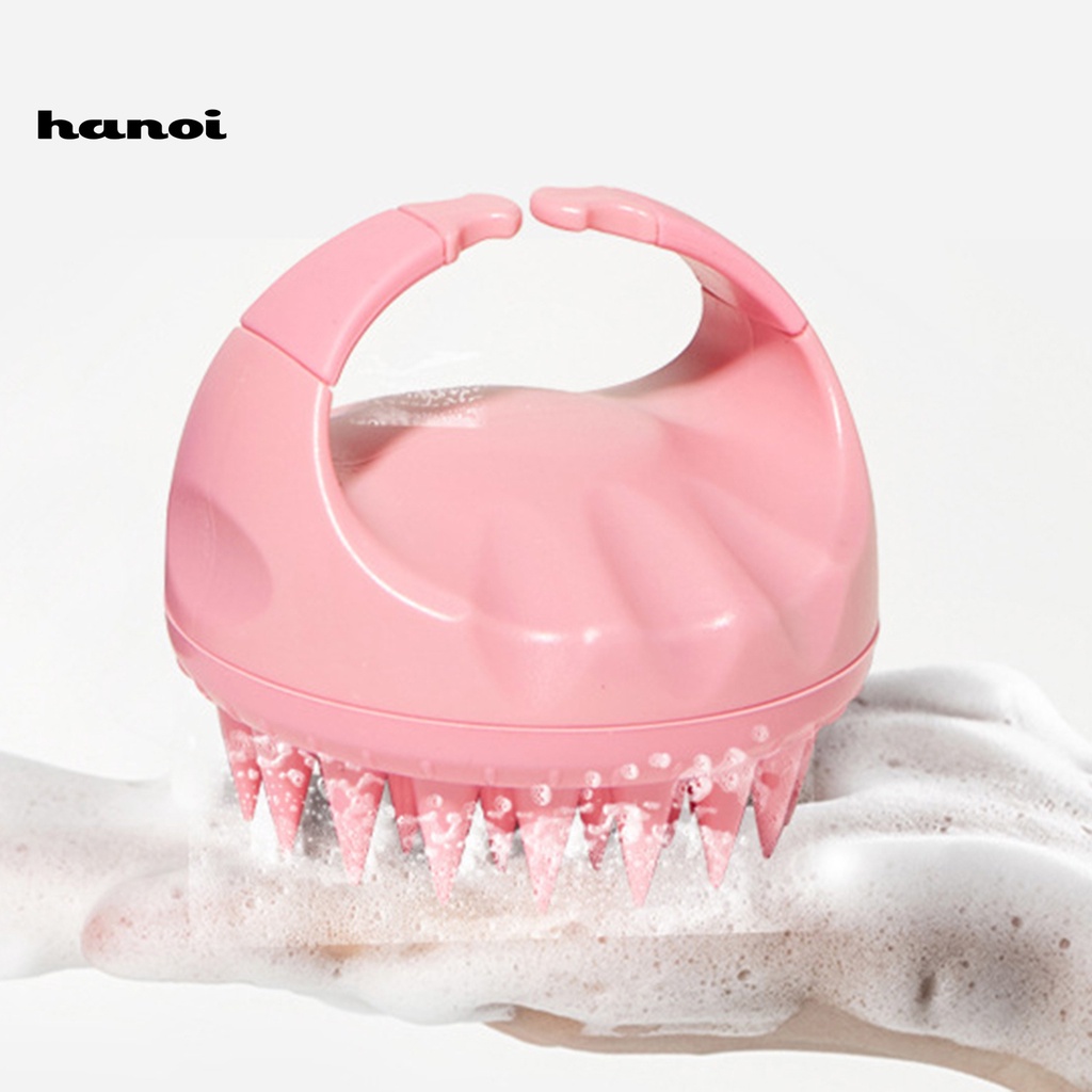 HQTM_Massage Shampoo Brush Soft Bristles Deep Cleaning Silicone Dandruff Hair Growth Massage Shampoo Brush for Salon