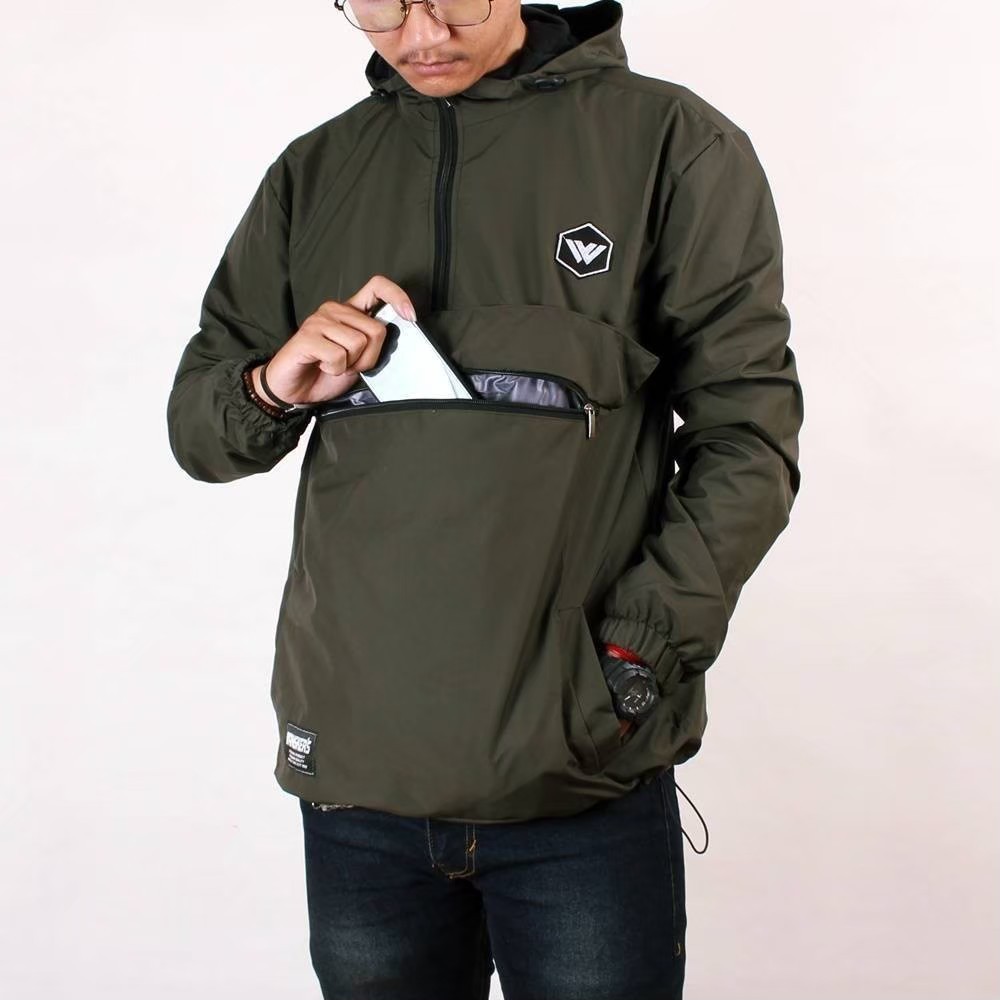 TERPOPULER ! Jaket Cagoule Kantong Doraemon / Jaket Pria Cagoule Logo W Wangkers ORIGINAL