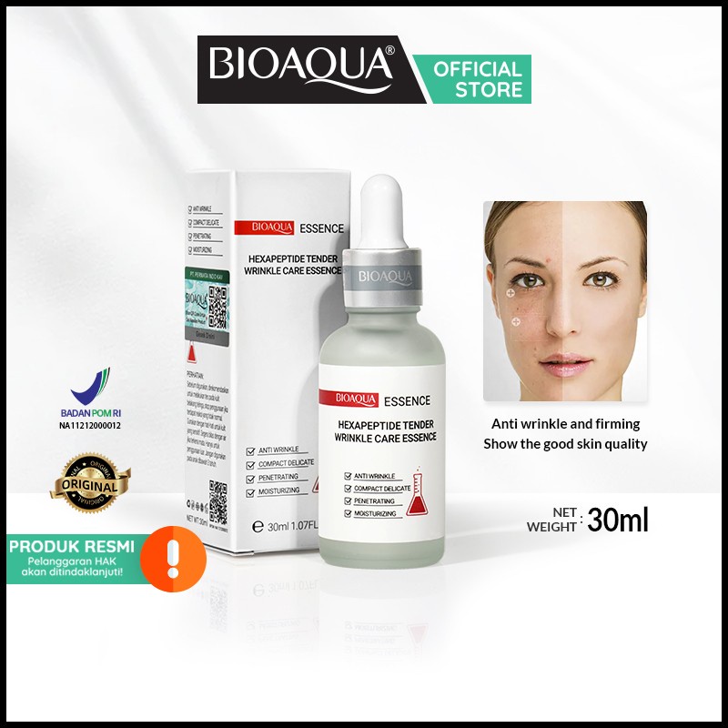 ✨ AKU MURAH ✨Bioaqua Serum Hexapeptide Tender Wrinkle Care Essence 30ml
