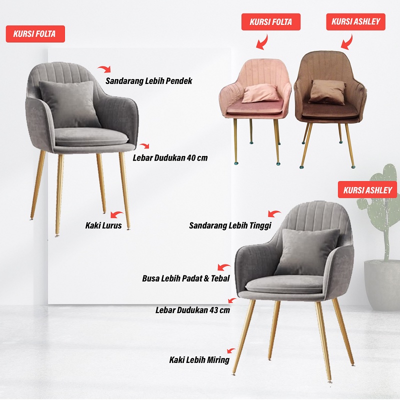 Kursi Makan Cafe Mee Do Minimalis Armchair Modern Scandinavian