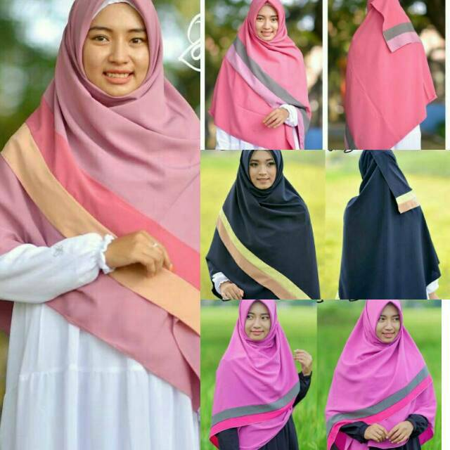 Ice cream square jilbab khimar HIJABER HIJAB SYARI PELANGI KERUDUNG KRUDUNG