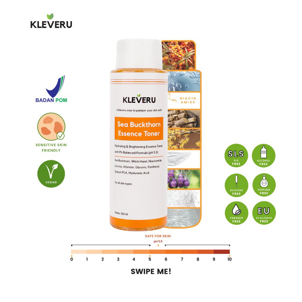 [BPOM] KLEVERU Sea Buckthorn Series | Cleansing Gel | (Essence Toner CLEARANCE)