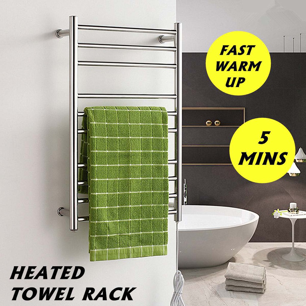 88w Stainless Steel Electric Heated Wall Mounted Towel Warmer Home