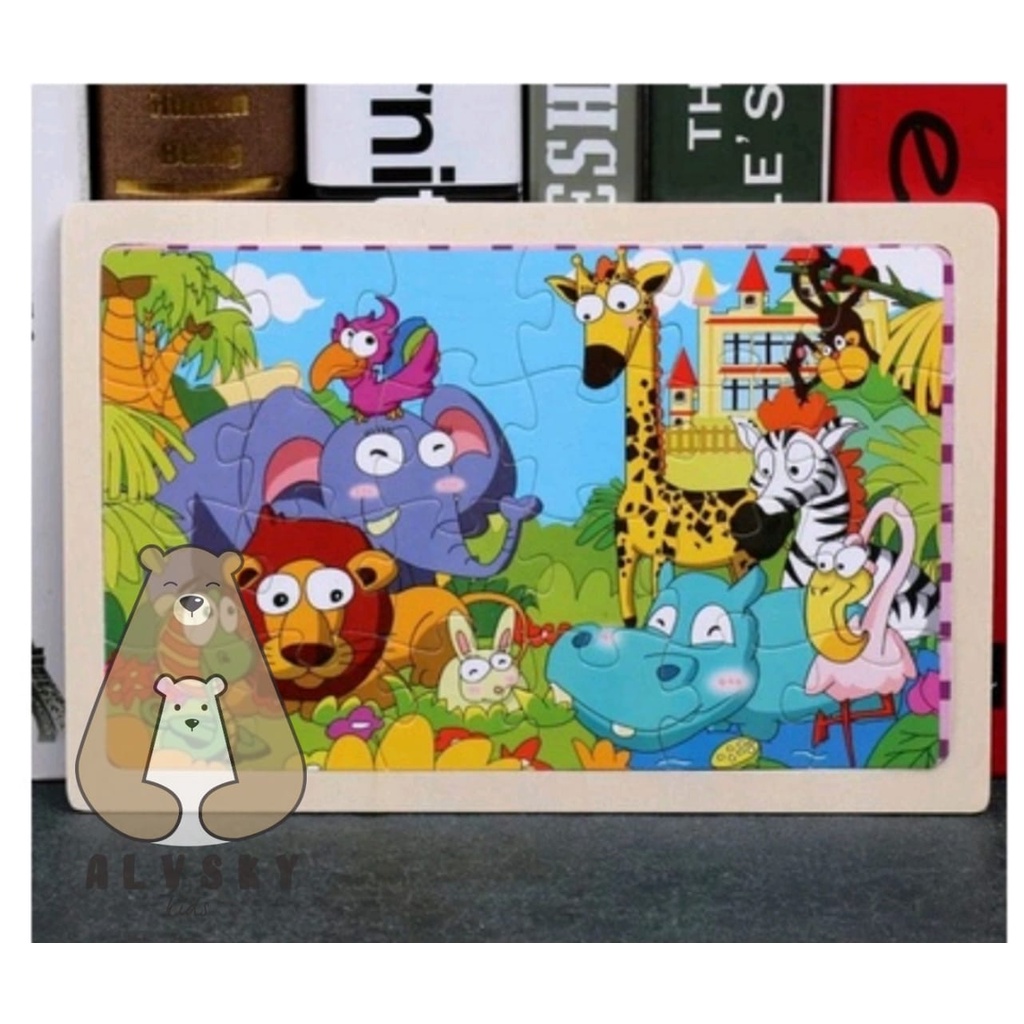 MAINAN EDUKATIF / JIGSAW PUZZLE / PUZZLE KAYU GAMBAR 24 PCS LUCU