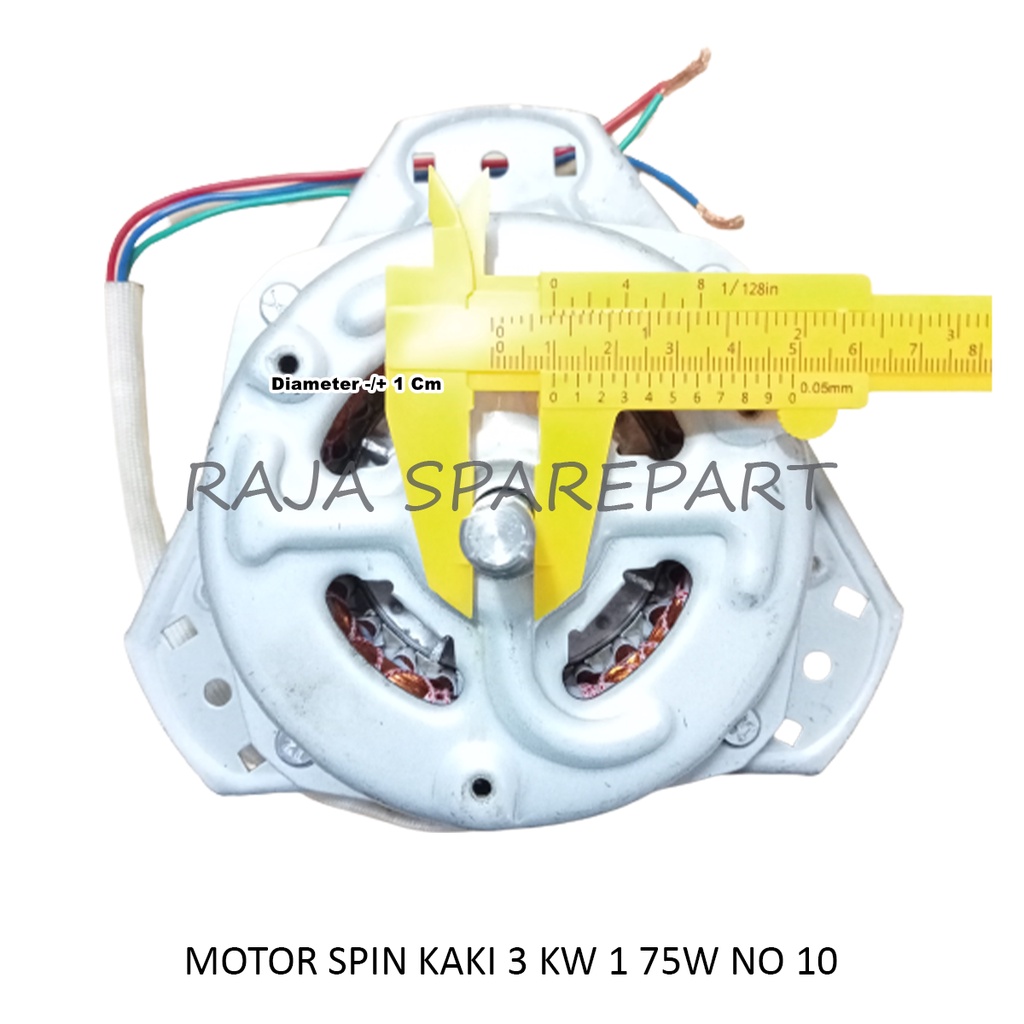 Motor Spin Mesin Cuci Kaki 3 75 Watt KW 1 No. 10 (Tembaga Tebal)