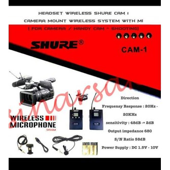 Mic Wireless Shure Cam 1 ( For Camera / Handycam ^ Shooting )