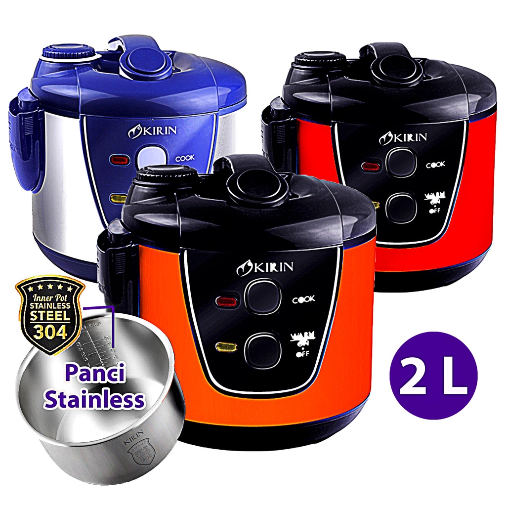 Rice Cooker Magic Com Mini Digital Kirin 1 1.3 1.8 2 3 Liter 3 in 1  Stainless Steel Anti Gores Lengket Ceramik Keramik Ricecooker Ricecoker Magicom Megicom Mejikom Mini Kirin 1 1.3 2 3 Liter 3 in 1 KRC 138 087 088 090 388 389 390 188 520 620 720 D